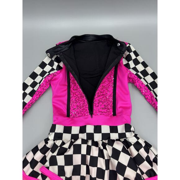 Route 66 Racecar Driver Pink Weissman Dance Costume Child Size IC - Picture 5 of 8